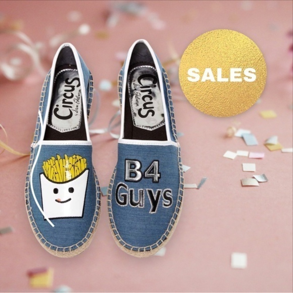Sam Edelman Blue Espadrilles with Fun Graphic